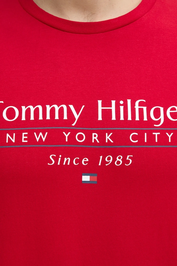 Bavlnené tričko Tommy Hilfiger MW0MW38621 červená