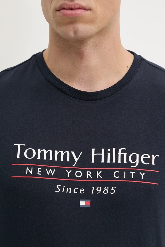 Tommy Hilfiger t-shirt bawełniany MW0MW38621 granatowy