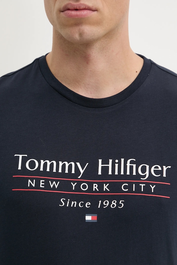 Tommy Hilfiger t-shirt bawełniany MW0MW38621 granatowy