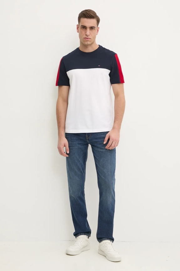 Tommy Hilfiger t-shirt bawełniany MW0MW39170 granatowy SS25