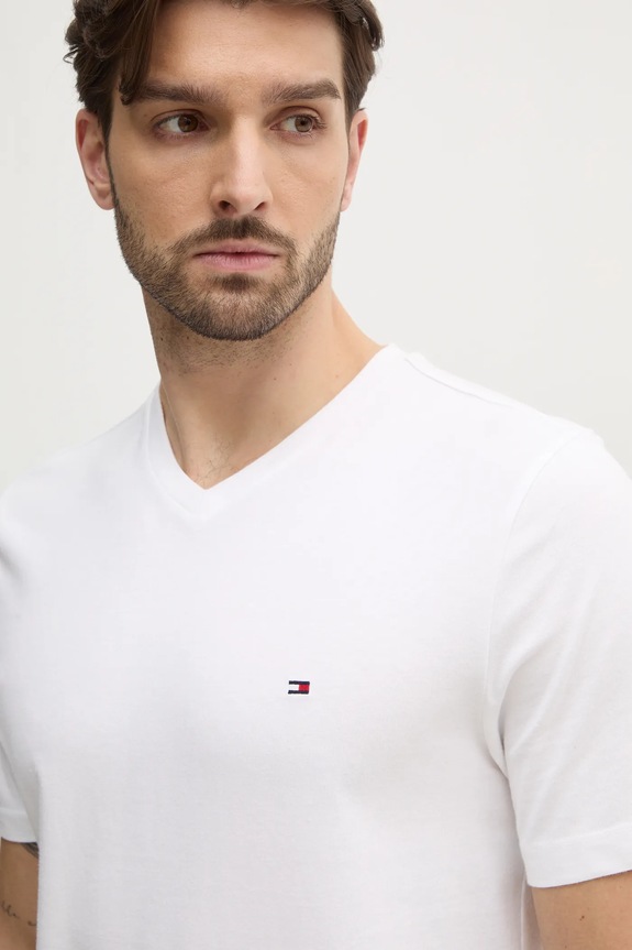 Tommy Hilfiger tričko pánske bavlnené biela MW0MW39249