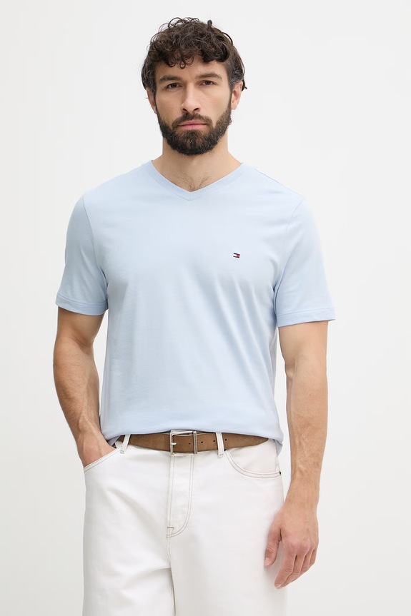 Tommy Hilfiger tričko pánske bavlnené modrá MW0MW39249