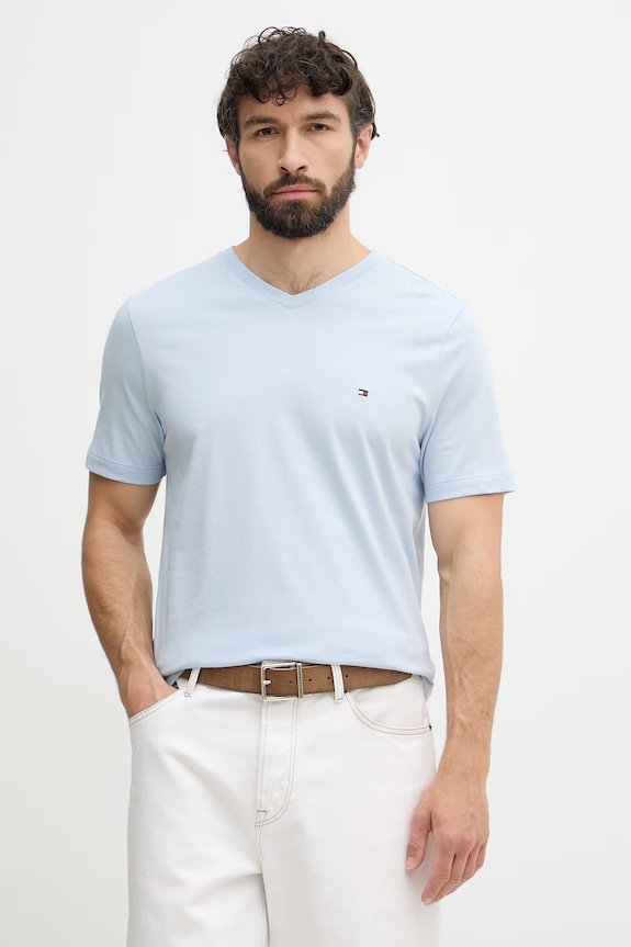 Tommy Hilfiger tričko pánske bavlnené modrá MW0MW39249