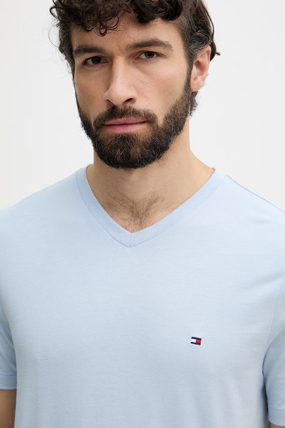 Tommy Hilfiger tričko pánske bavlnené modrá MW0MW39249