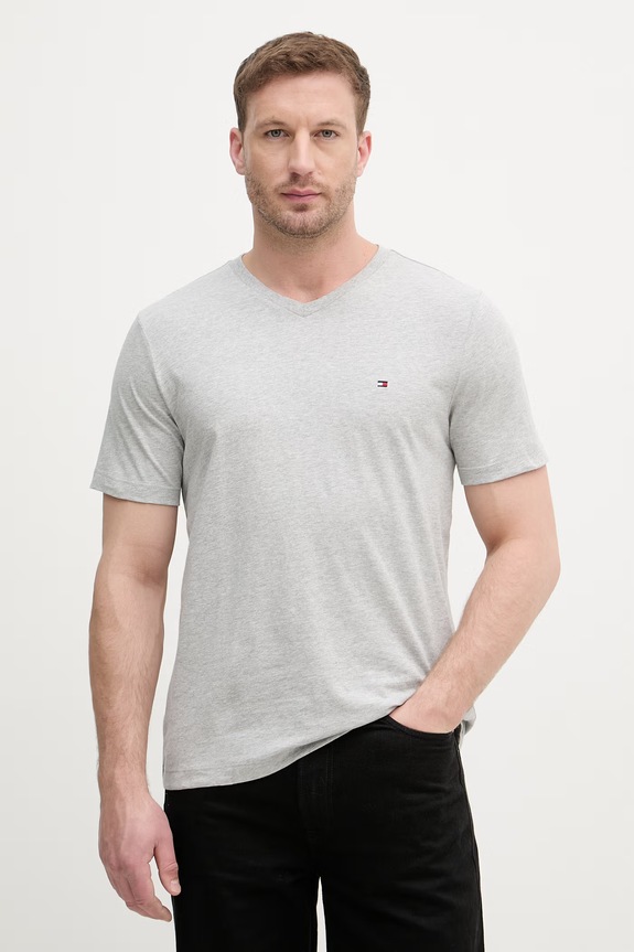 Tommy Hilfiger tricou bărbătesc bumbac gri MW0MW39249