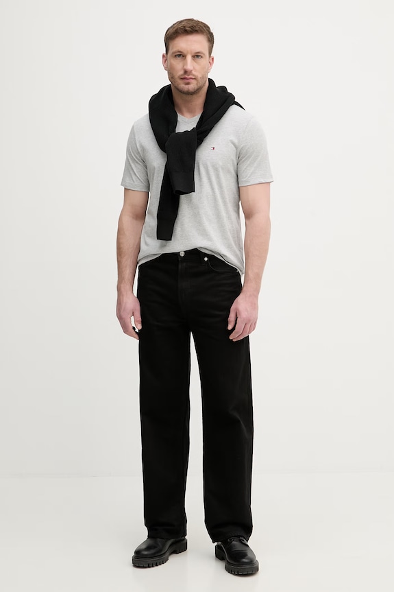 Tommy Hilfiger tricou bărbătesc bumbac MW0MW39249 gri SS26
