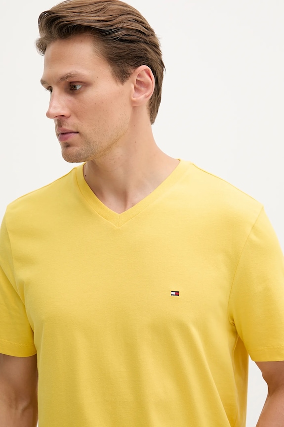 Odzież Tommy Hilfiger t-shirt męski bawełniany MW0MW39249 żółty