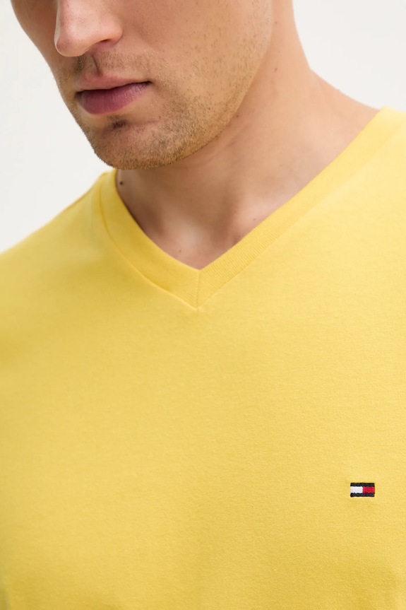 Tommy Hilfiger t-shirt męski bawełniany żółty MW0MW39249