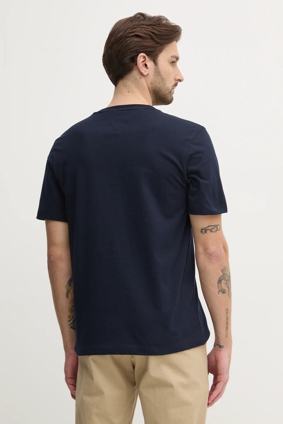 Ρούχα Tommy Hilfiger T-shirt ανδρικό βαμβακερό MW0MW39249 σκούρο μπλε