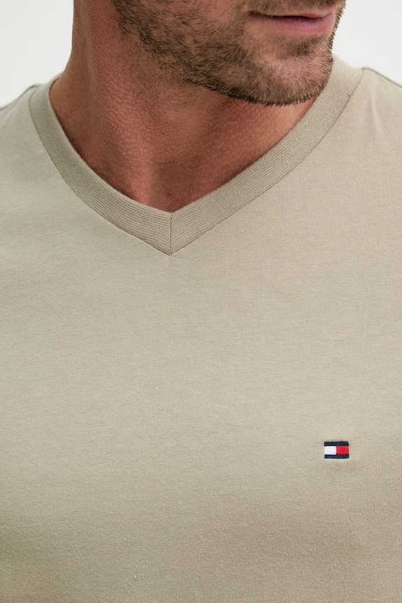 Tommy Hilfiger tričko pánské bavlněné MW0MW39249 béžová