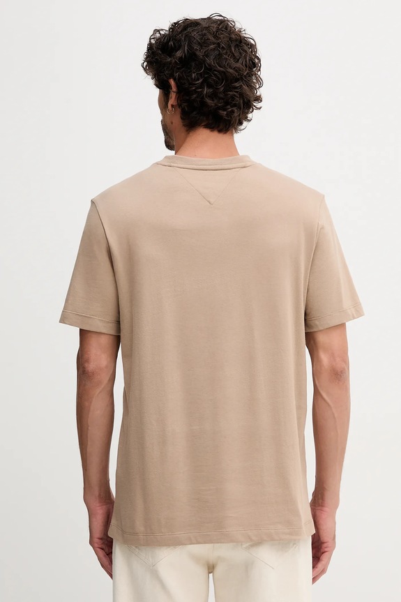 Odzież Tommy Hilfiger t-shirt męski bawełniany MW0MW39249 beżowy