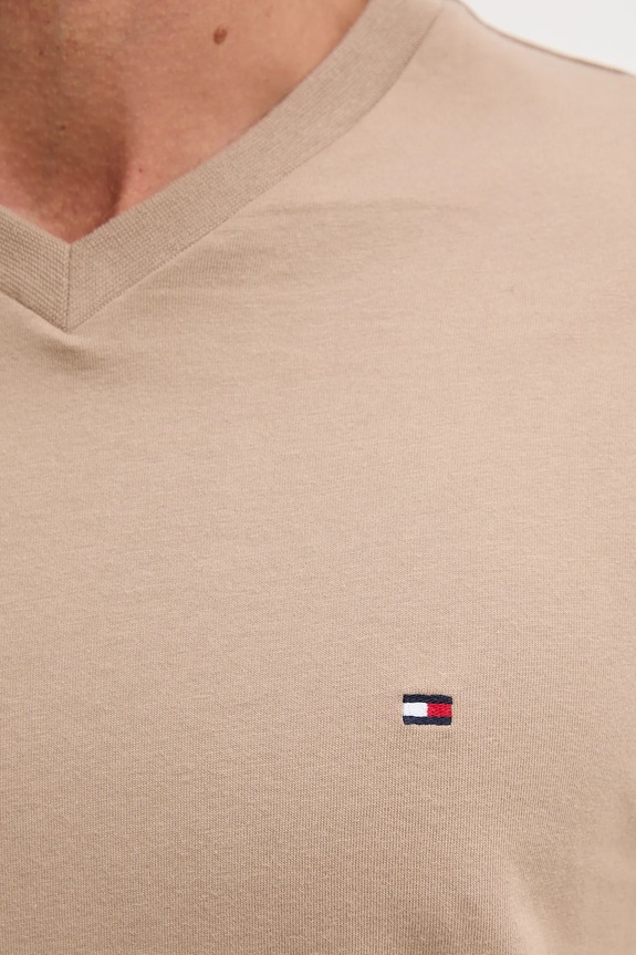 Tommy Hilfiger t-shirt męski bawełniany MW0MW39249 beżowy
