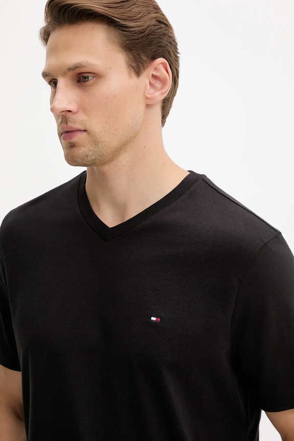 Ρούχα Tommy Hilfiger t-shirt Ανδρικό βαμβακερό MW0MW39249 μαύρο