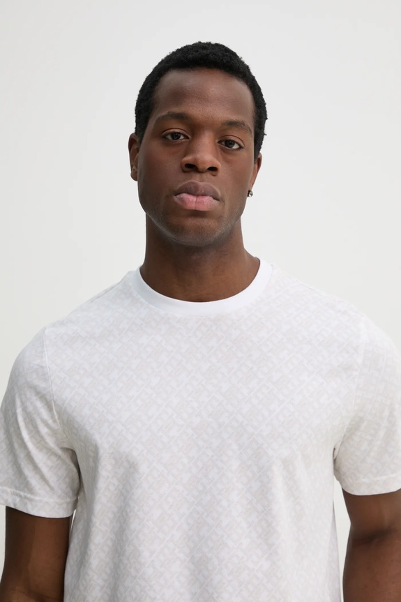 Βαμβακερό μπλουζάκι Tommy Hilfiger λευκό MW0MW39251