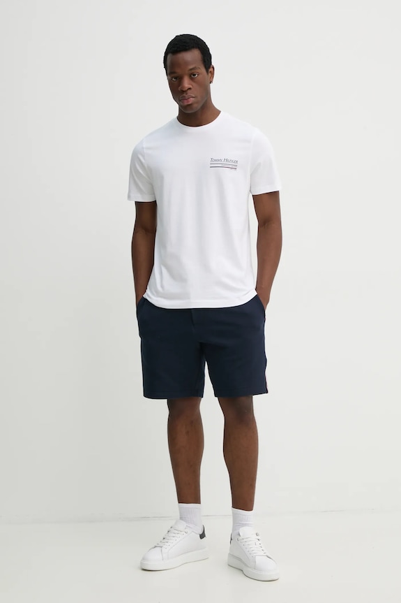 Tommy Hilfiger t-shirt bawełniany MW0MW38614 biały SS25