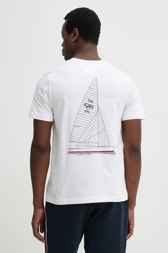 Odzież Tommy Hilfiger t-shirt bawełniany MW0MW38614 biały