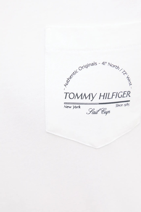 Βαμβακερό μπλουζάκι Tommy Hilfiger MW0MW38623 λευκό