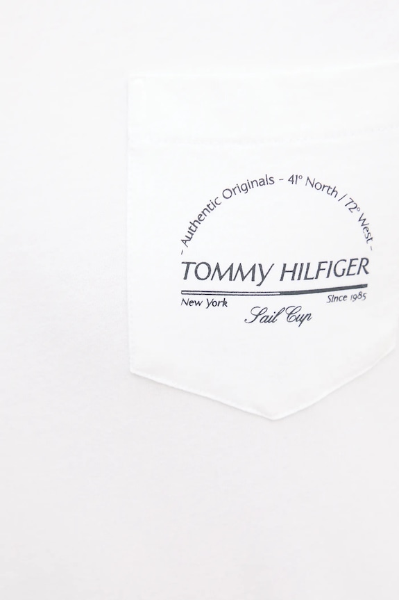 Βαμβακερό μπλουζάκι Tommy Hilfiger MW0MW38623 λευκό