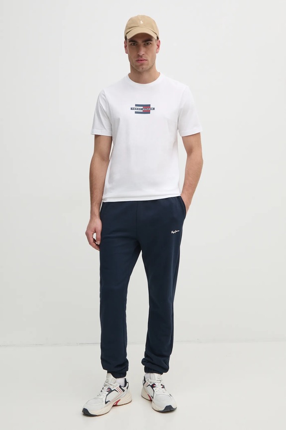 Bavlnené tričko Tommy Hilfiger MW0MW38636 biela SS25