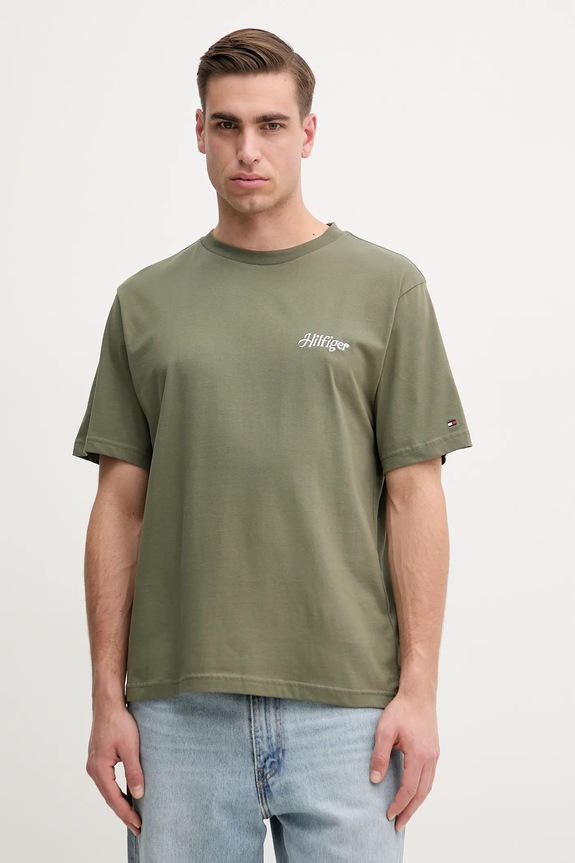 Tommy Hilfiger t-shirt in cotone MW0MW38643 verde SS25