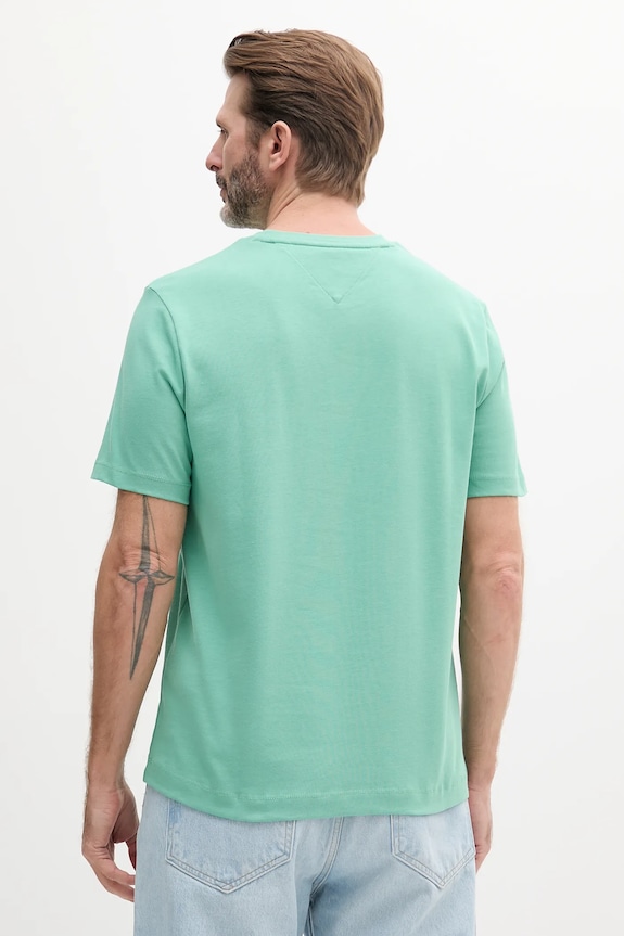 Tommy Hilfiger t-shirt bawełniany MW0MW39256 zielony SS25