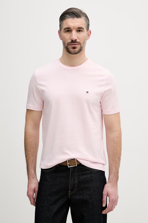 Tommy Hilfiger T-shirt męski bawełniany różowy MW0MW39995