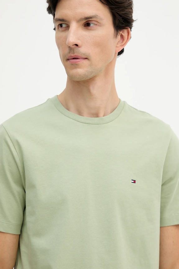 Tommy Hilfiger T-shirt męski bawełniany zielony MW0MW39995