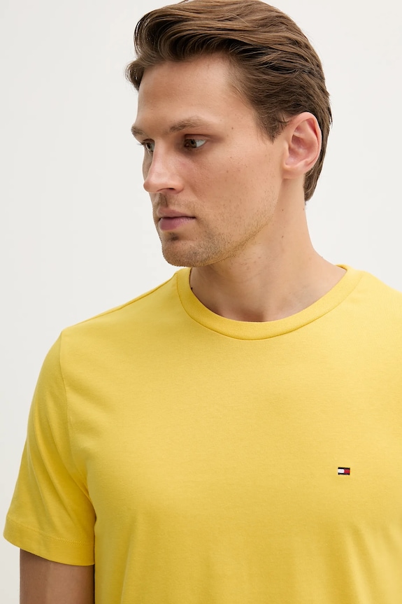 Ρούχα Tommy Hilfiger t-shirt ανδρικό βαμβακερό MW0MW39995 κίτρινο