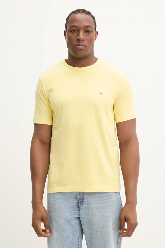 Tommy Hilfiger T-shirt męski bawełniany bawełna żółty MW0MW39995