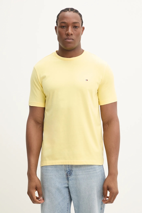 Tommy Hilfiger T-shirt męski bawełniany bawełna żółty MW0MW39995