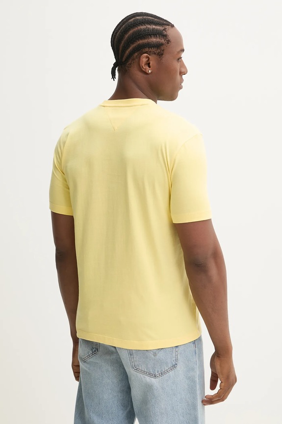 Odzież Tommy Hilfiger T-shirt męski bawełniany MW0MW39995 żółty
