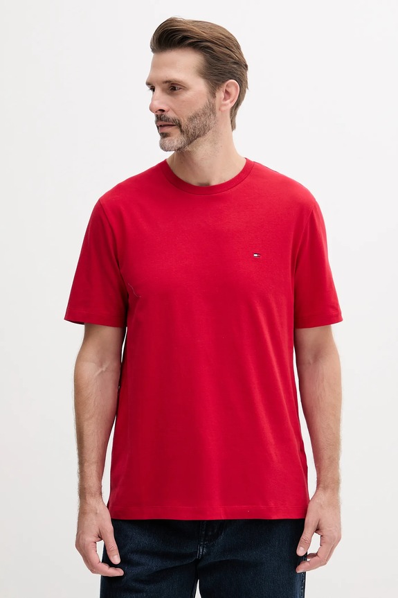 Tommy Hilfiger T-shirt Ανδρικός βαμβακερός κανονικό κόκκινο MW0MW39995