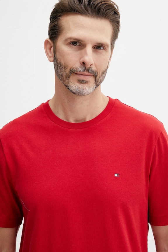 Ρούχα Tommy Hilfiger T-shirt Ανδρικός βαμβακερός MW0MW39995 κόκκινο