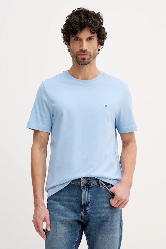 Tommy Hilfiger T-shirt ανδρικό βαμβακερό κανονικό μπλε MW0MW39995