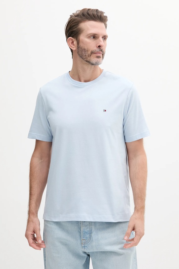 Tommy Hilfiger tricou bărbătesc din bumbac uni albastru MW0MW39995