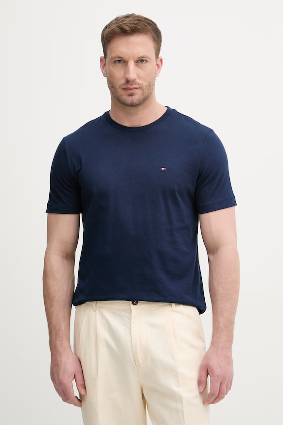 Tommy Hilfiger tricou bărbătesc din bumbac bleumarin MW0MW39995