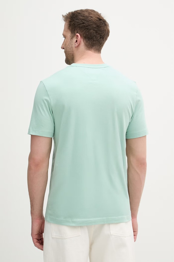 Îmbrăcăminte Tommy Hilfiger tricou bărbătesc din bumbac MW0MW39995 turcoaz