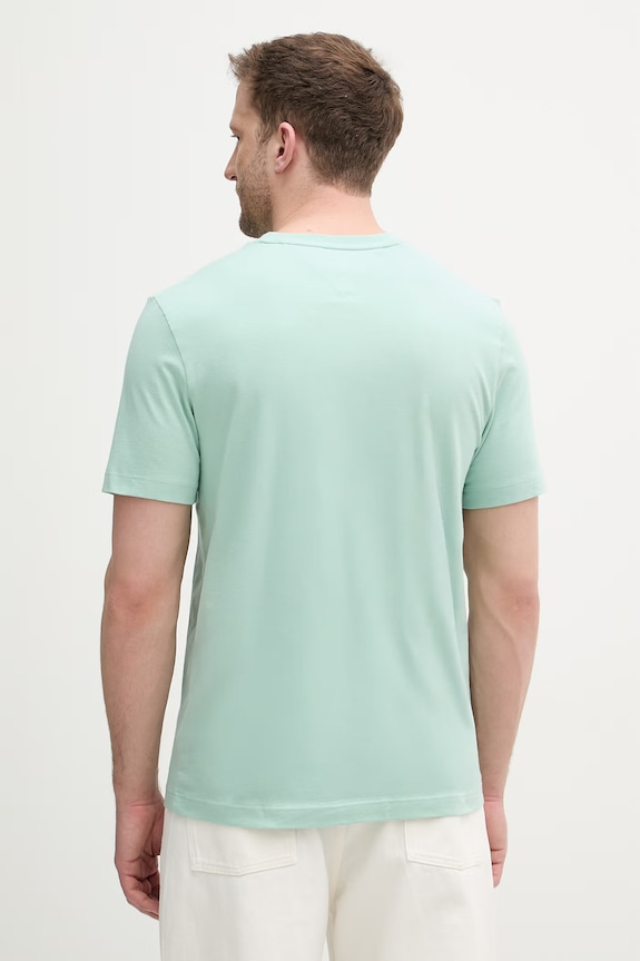 Îmbrăcăminte Tommy Hilfiger tricou bărbătesc din bumbac MW0MW39995 turcoaz