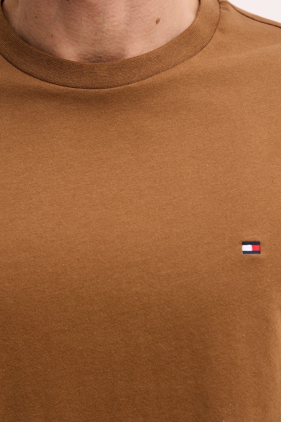 Tommy Hilfiger T-shirt męski bawełniany MW0MW39995 brązowy