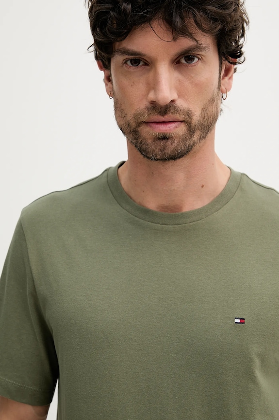 Odzież Tommy Hilfiger T-shirt męski bawełniany MW0MW39995 zielony