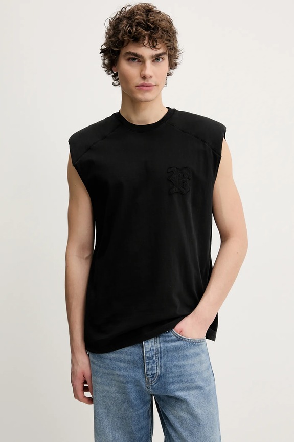 BLUEMARBLE t-shirt in cotone applique nero TS55.JE39AA25
