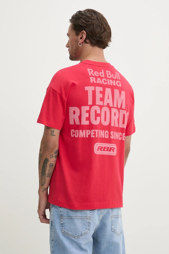 Oblačila Bombažna kratka majica Red Bull Racing x Pepe Jeans TEAM RECORDS TEE RM500010 rdeča
