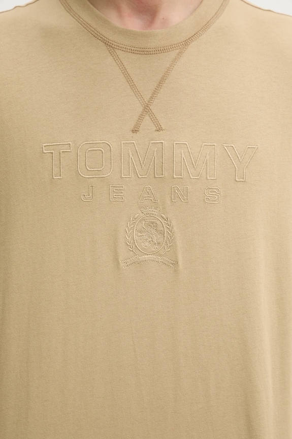 Tommy Jeans tricou din bumbac bej DM0DM20805