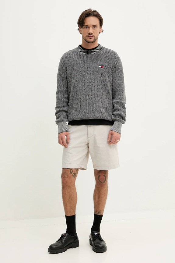 Βαμβακερό μπλουζάκι Tommy Jeans DM0DM20813 μαύρο SS25