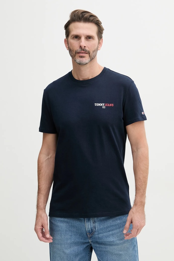Oblečenie Bavlnené tričko Tommy Jeans DM0DM20815 tmavomodrá