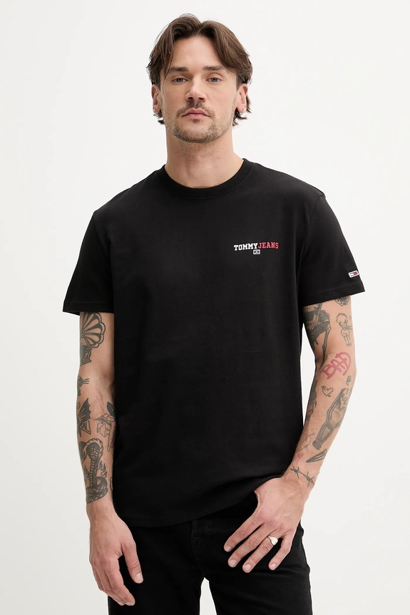 Oblečení Bavlněné tričko Tommy Jeans DM0DM20815 černá