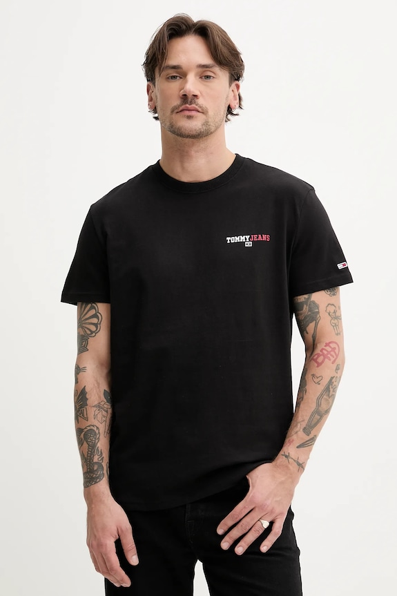 Oblečení Bavlněné tričko Tommy Jeans DM0DM20815 černá