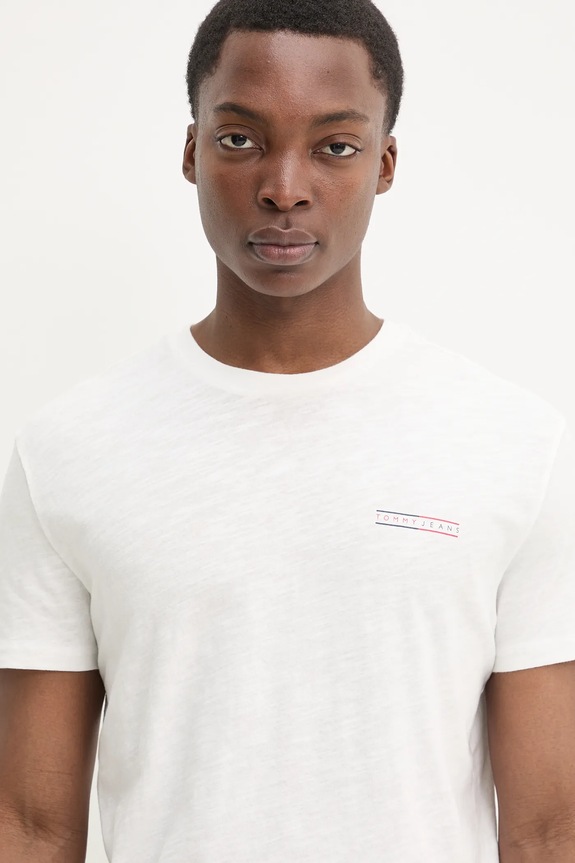 Tommy Jeans pamut póló fehér DM0DM21303