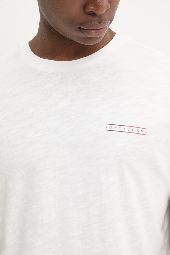 Tommy Jeans pamut póló DM0DM21303 fehér
