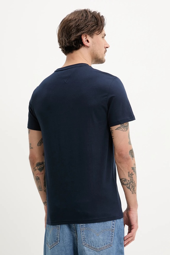 Îmbrăcăminte Tommy Jeans tricou din bumbac DM0DM21863 bleumarin